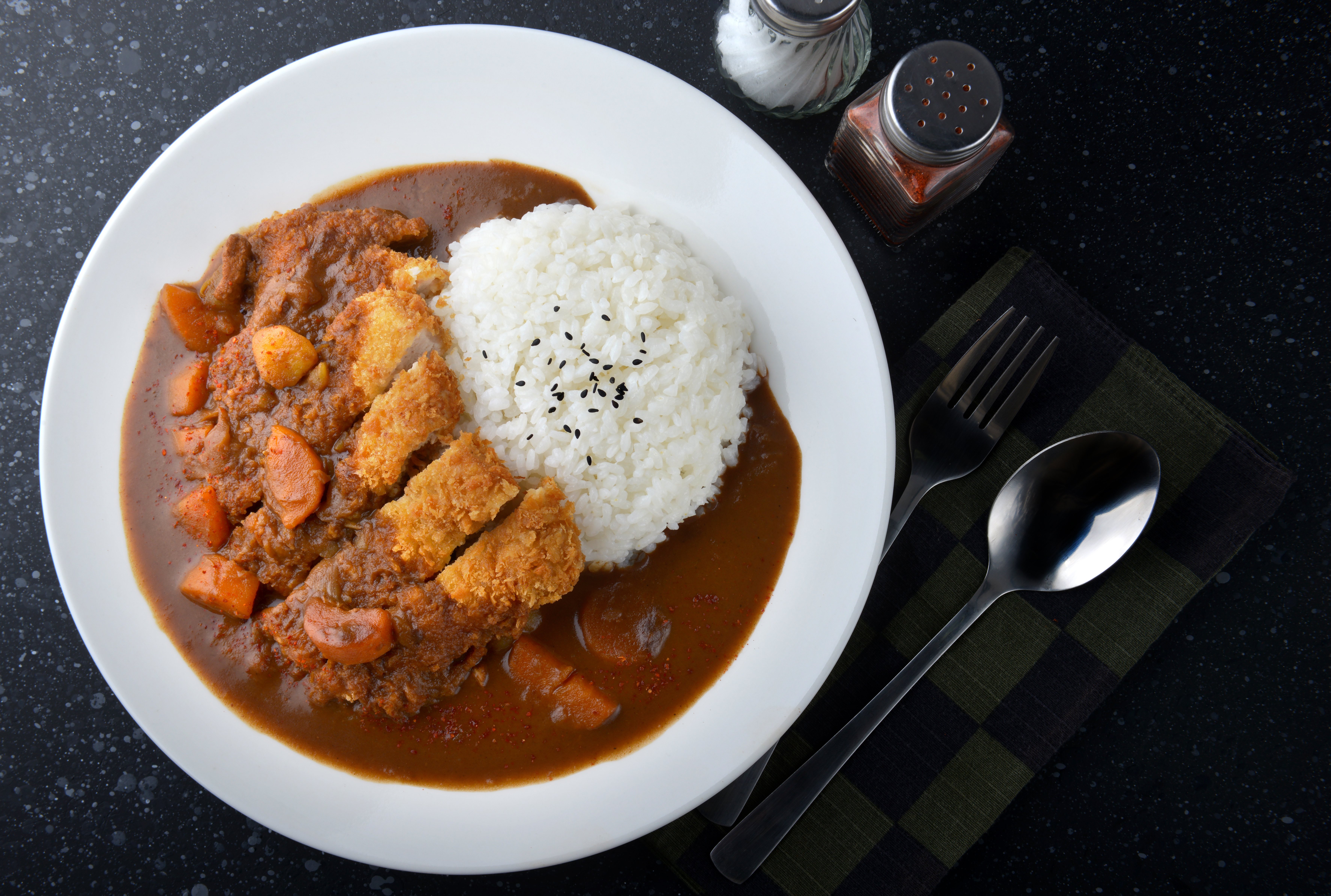 Japanese curry with pork katsu at Tanoshii in Bozeman