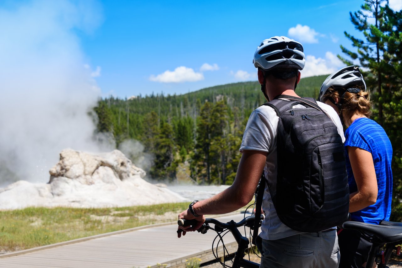 spring biking at yellowstone