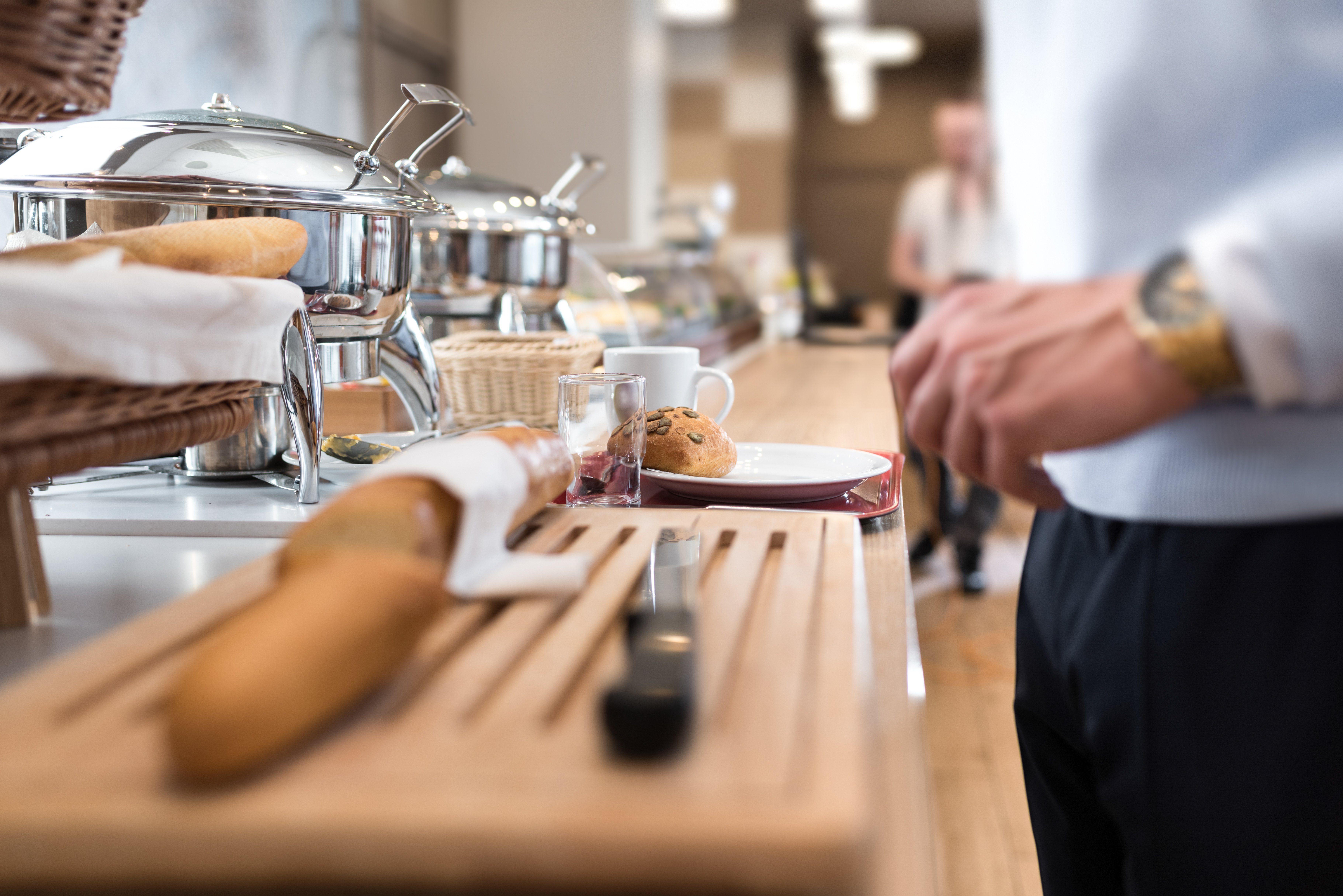 complimentary breakfast buffet at a hotel