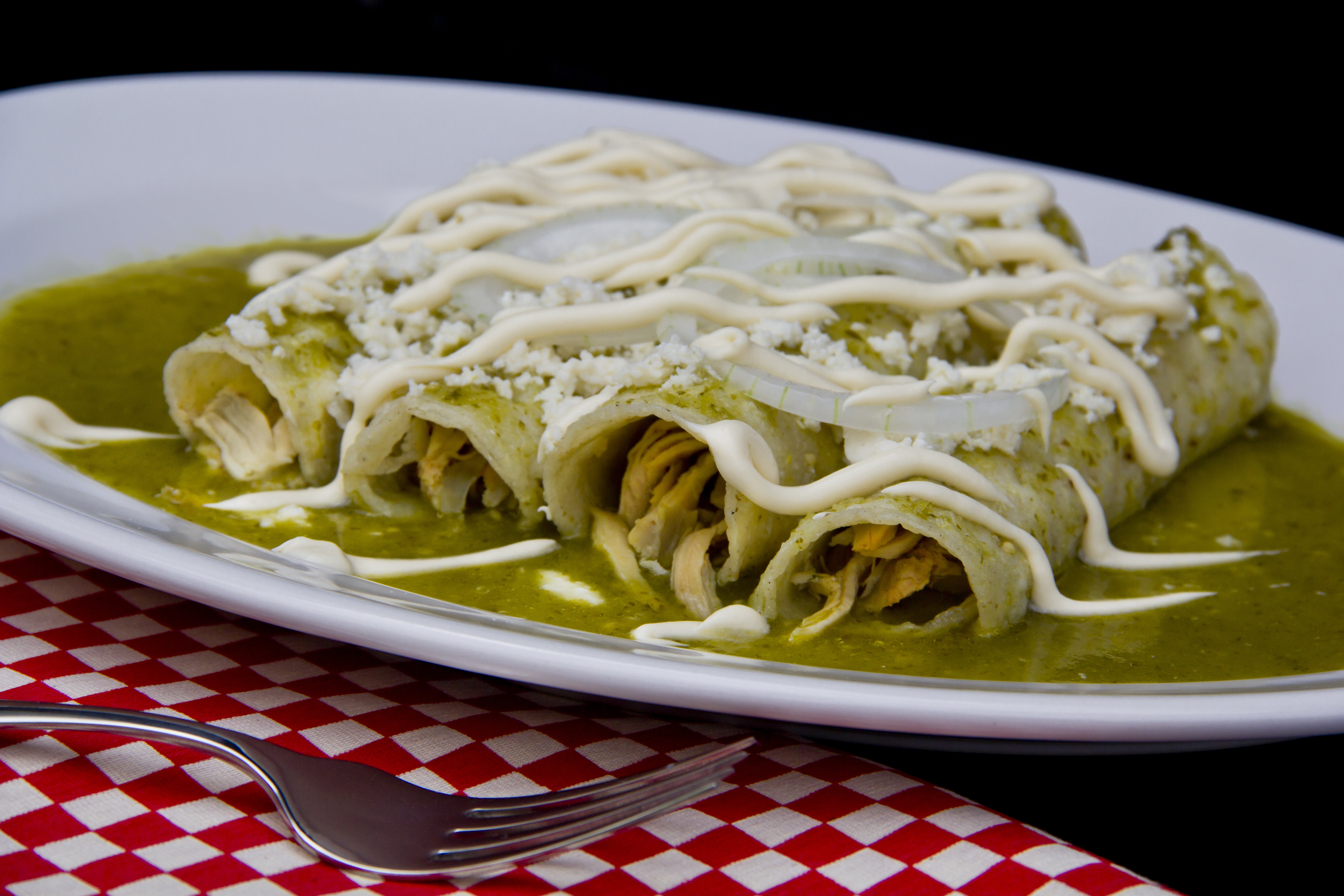 enchiladas verde at Los Jarochos in Bozeman