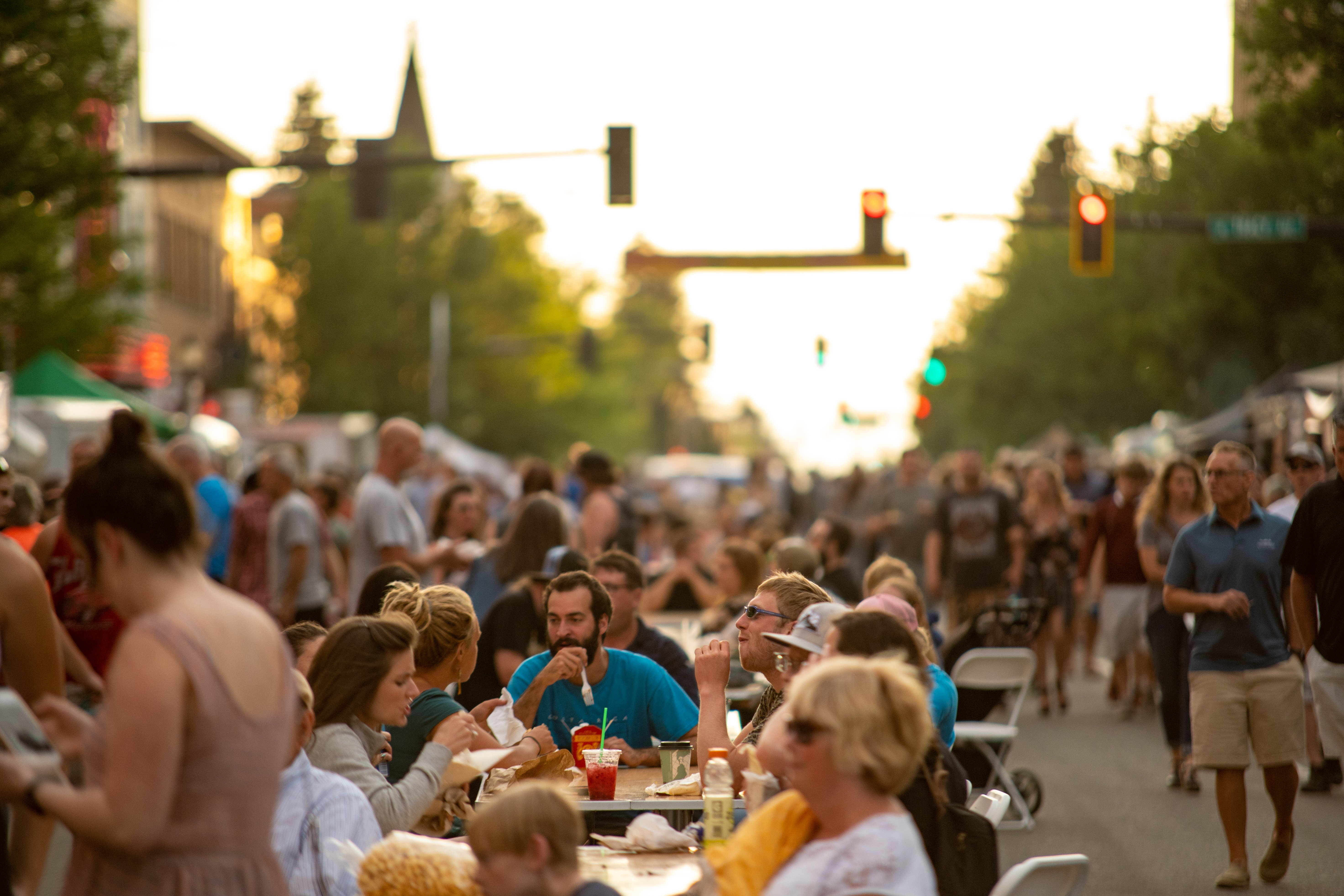 People enjoying food at bite of bozeman