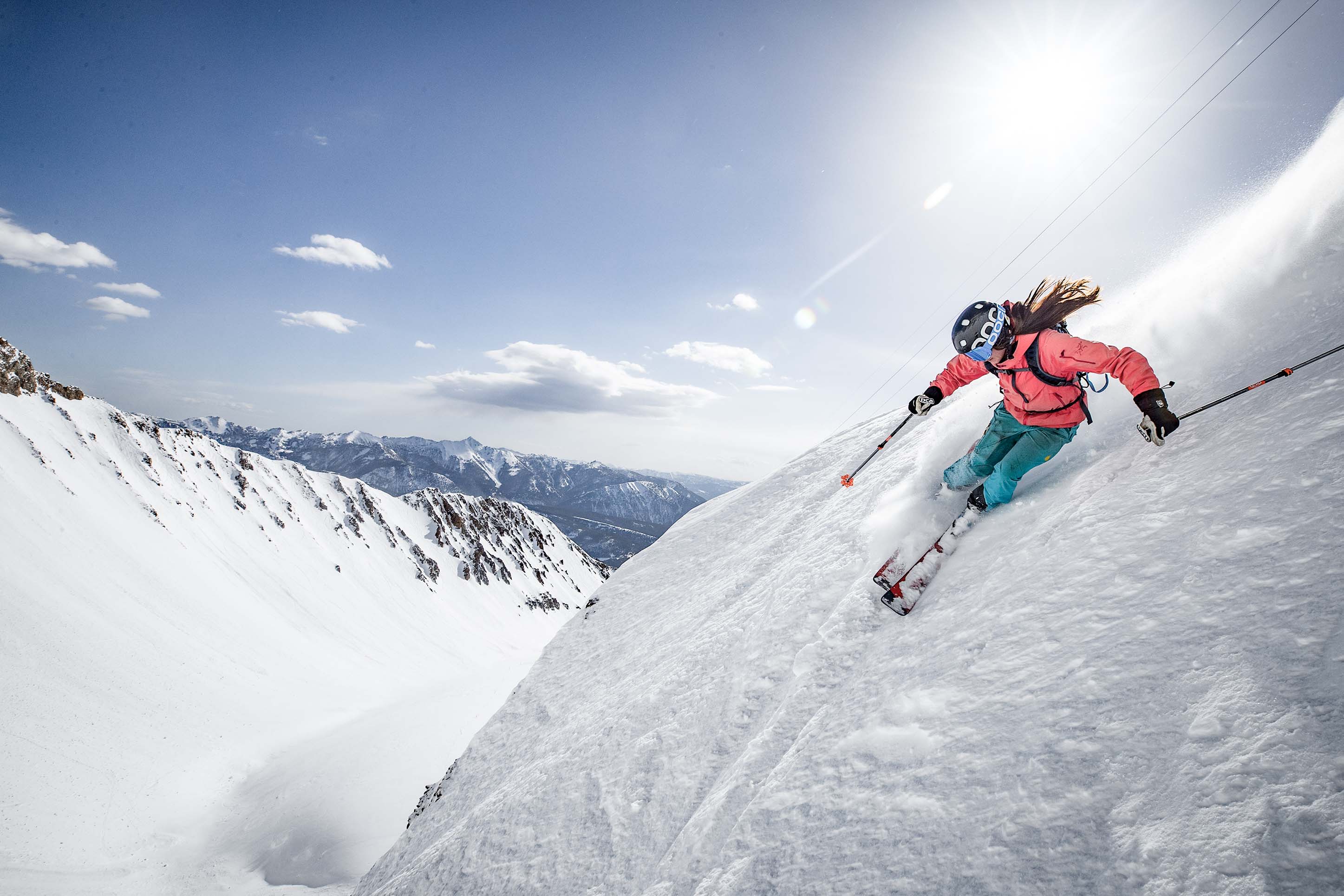 woman skiing at Big Sky Resort