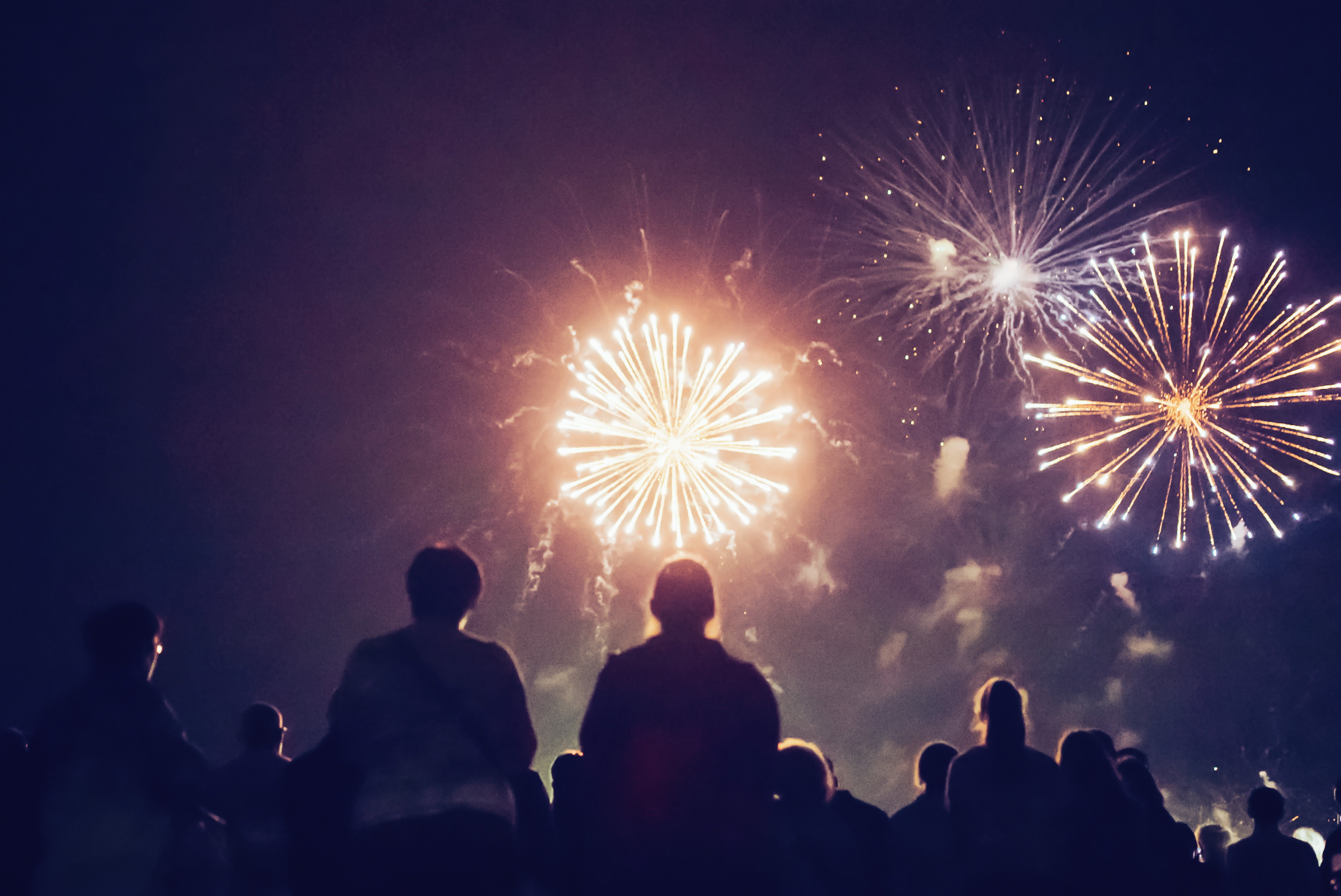 spectators viewing fireworks