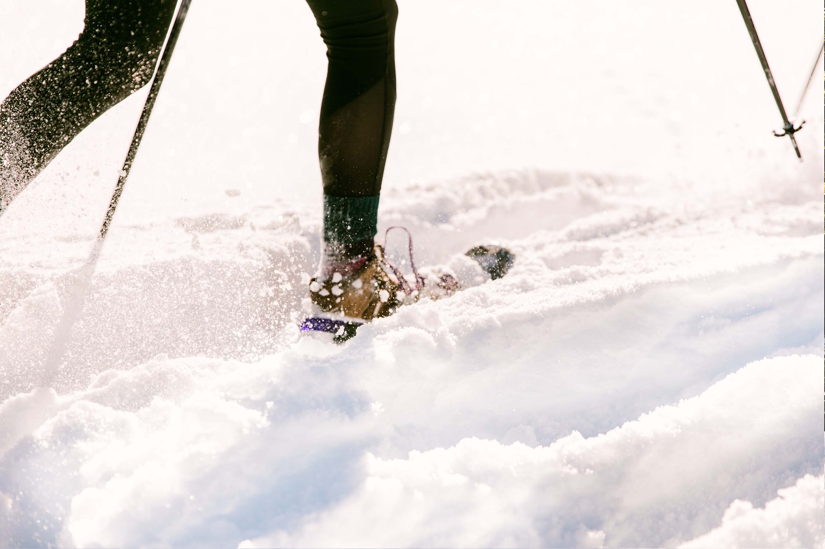 Photo of someone snowshoeing