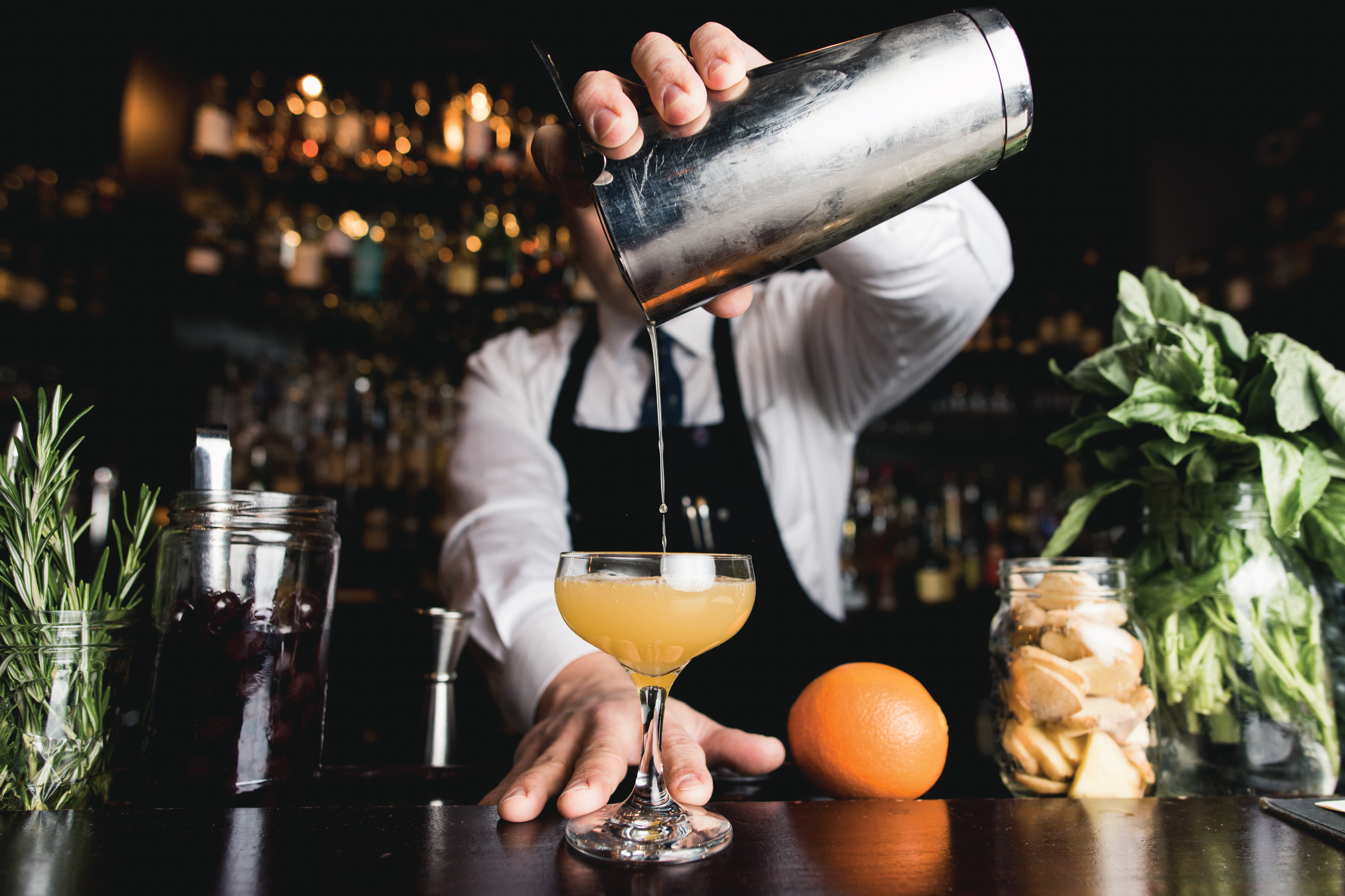cocktail at a bar