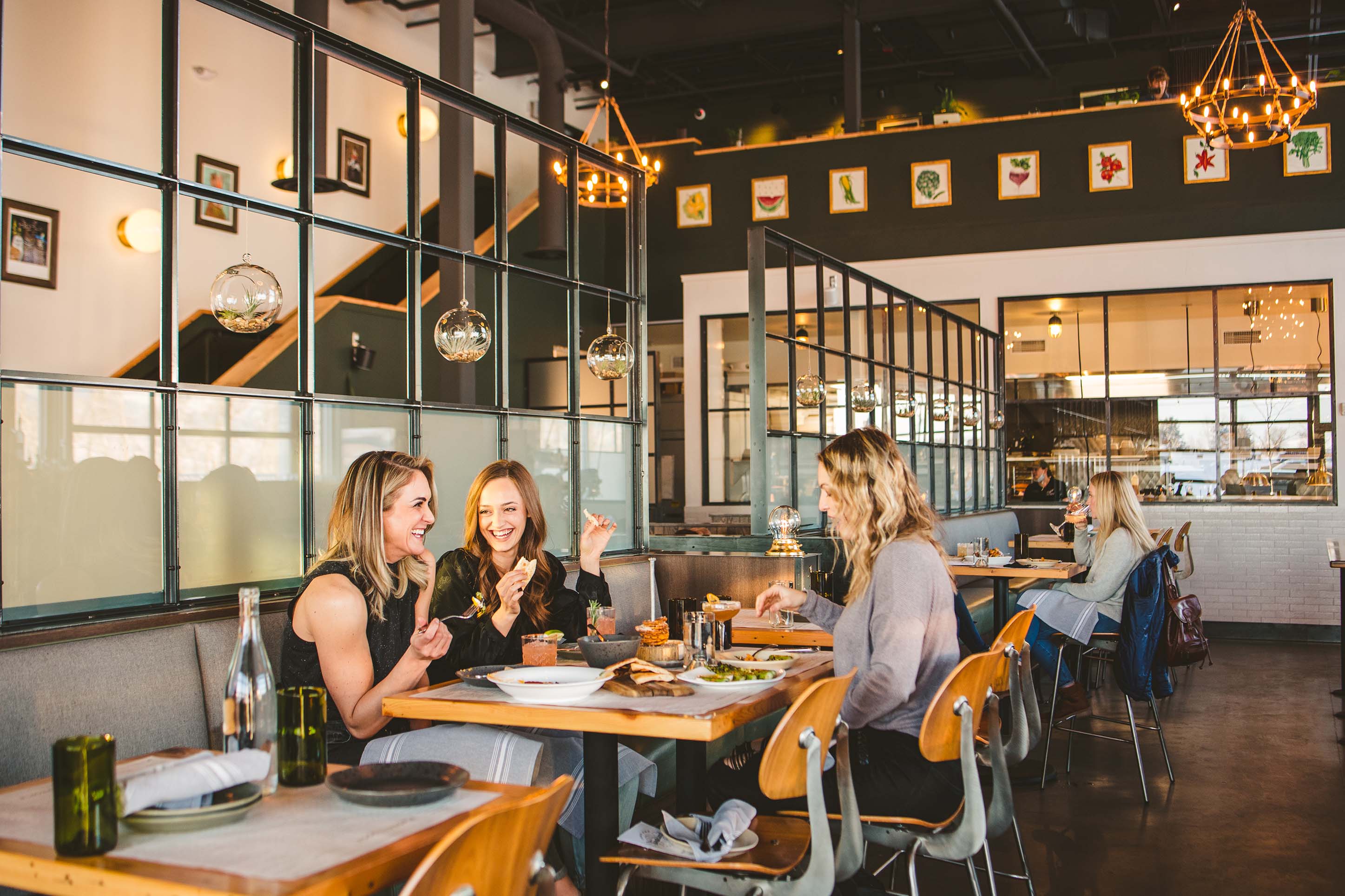 Three women dining at Tanglewood restaurant.