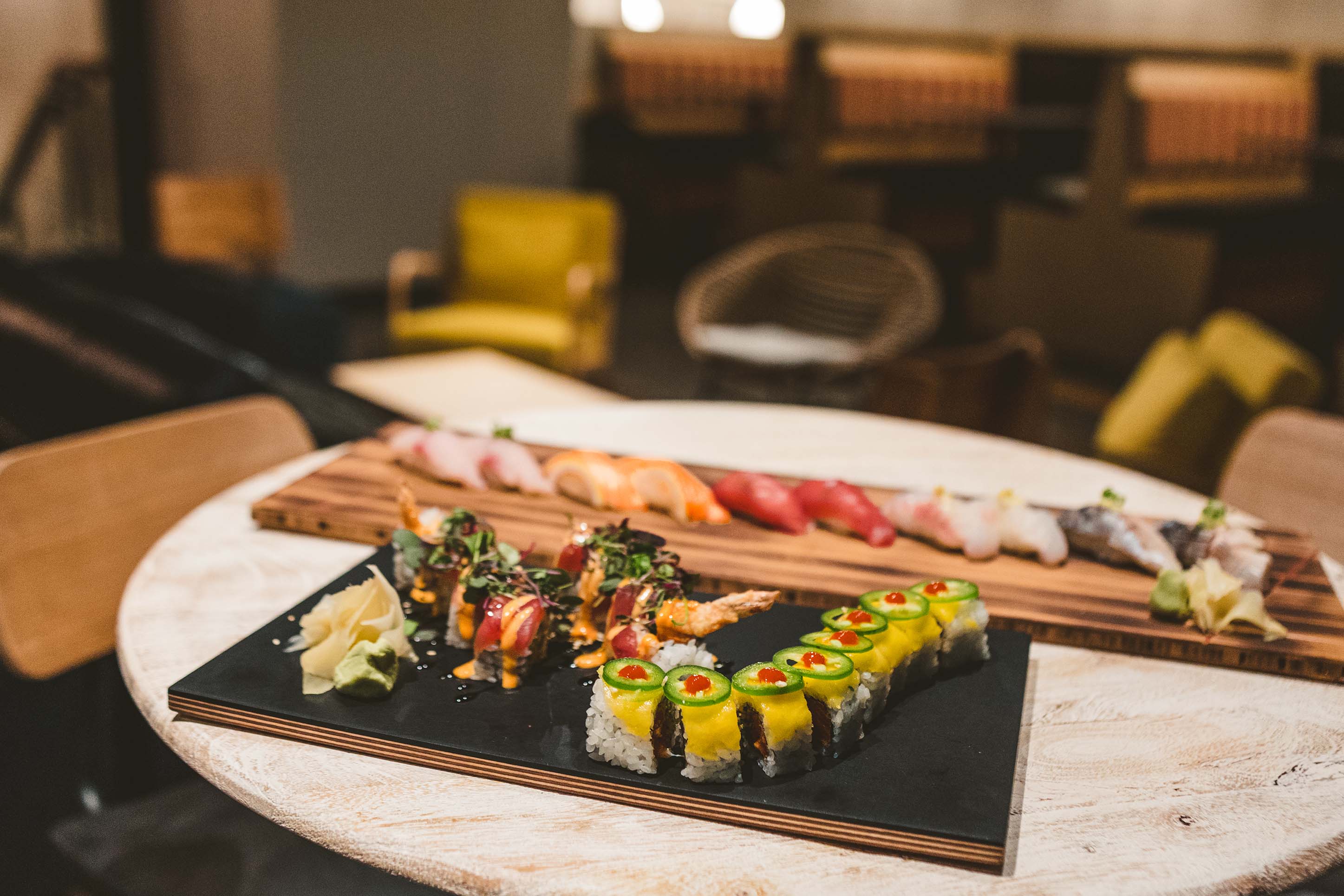 A plate of exquisite sushi at Hachi Sushi Pub 