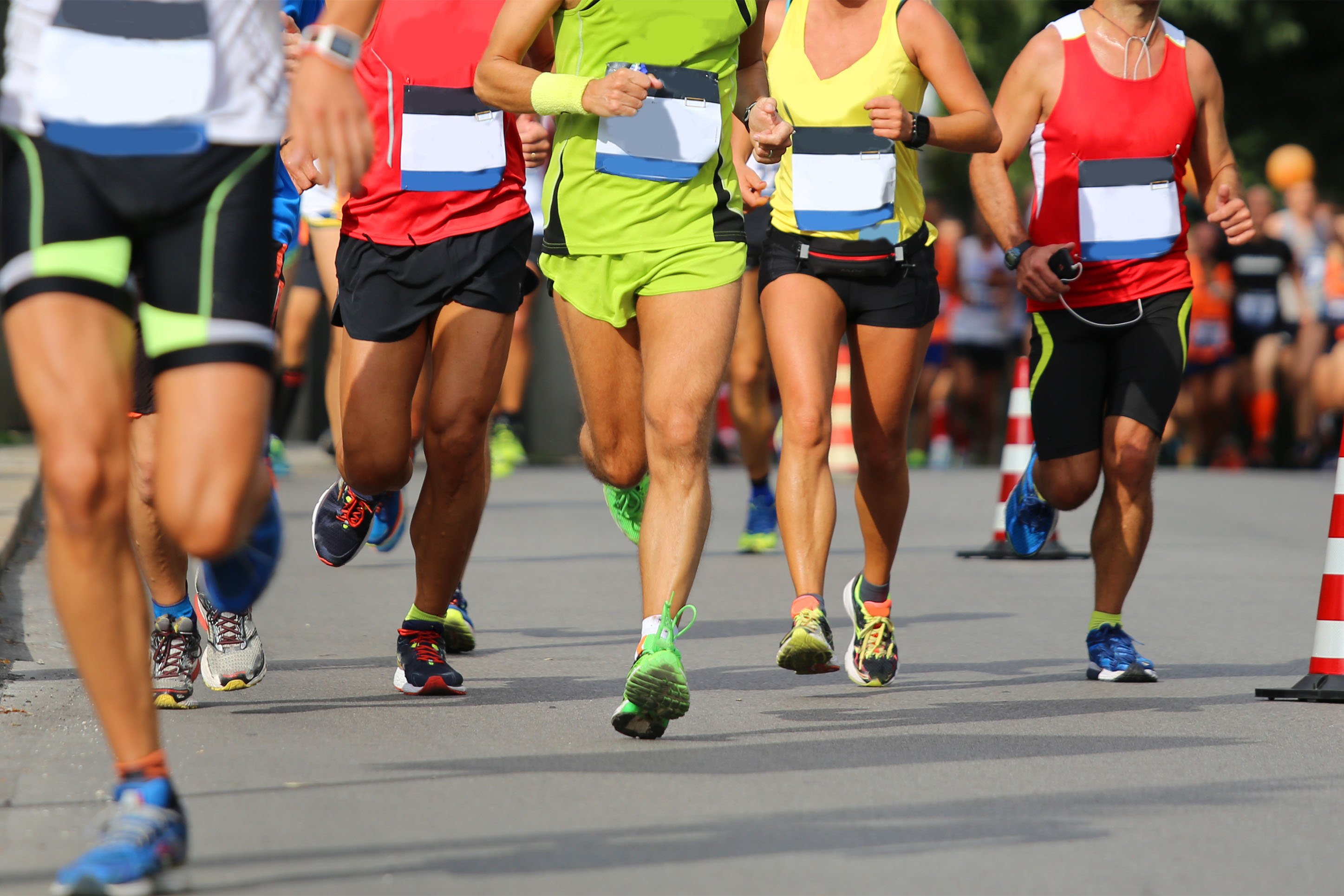 Runners during a race. 