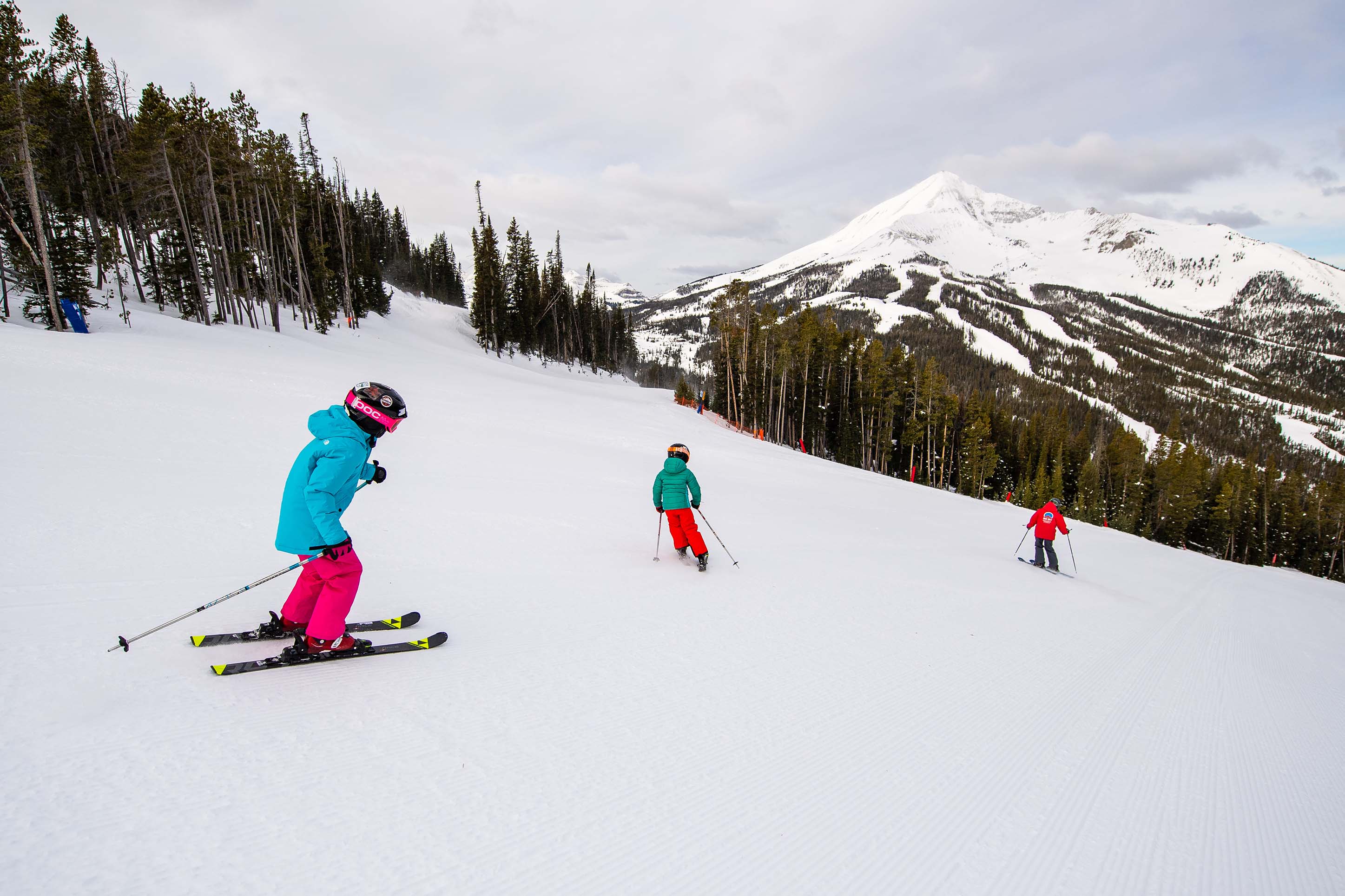 Kids skiing at Big Sky Resort