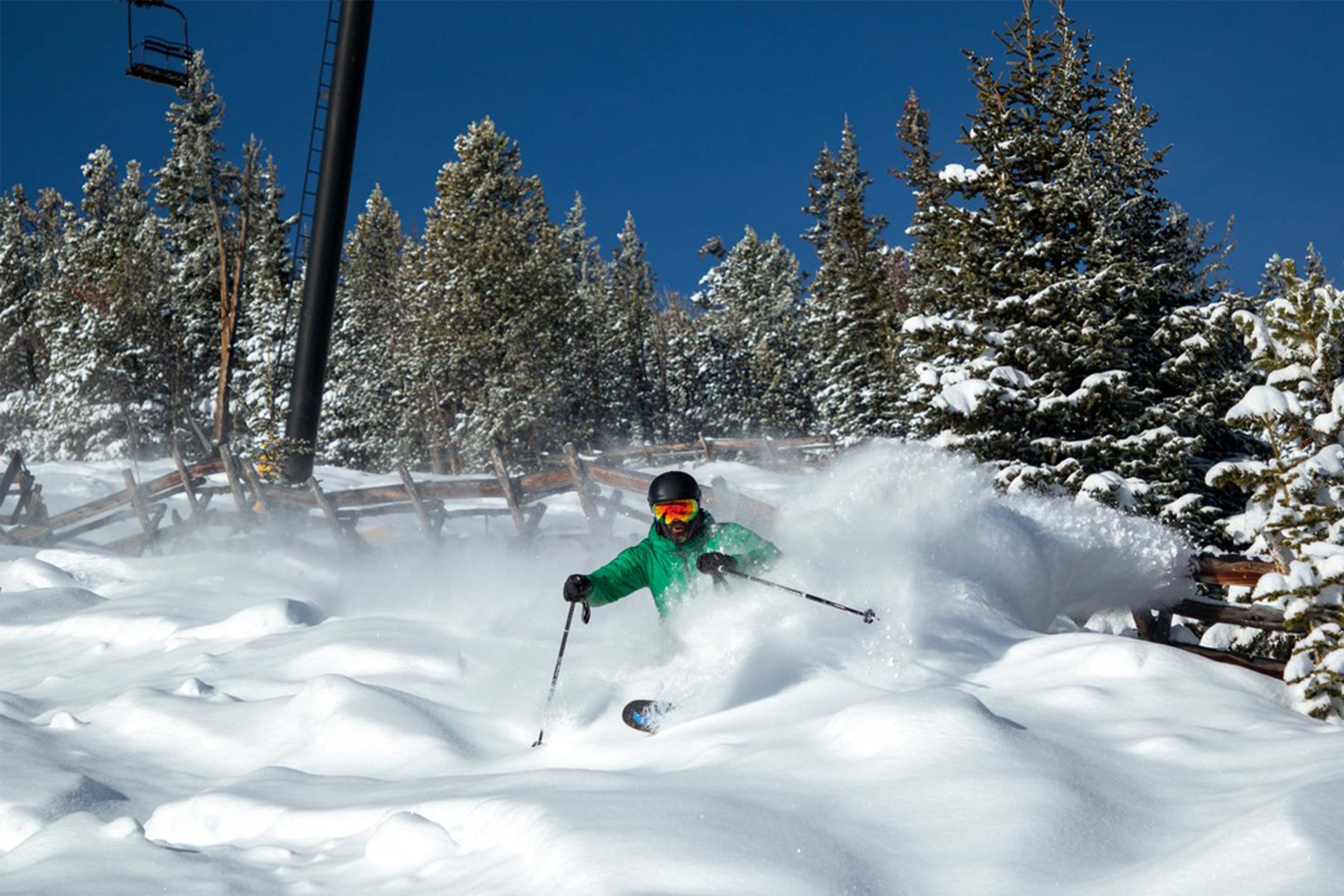 Powder skiing at red lodge mountain