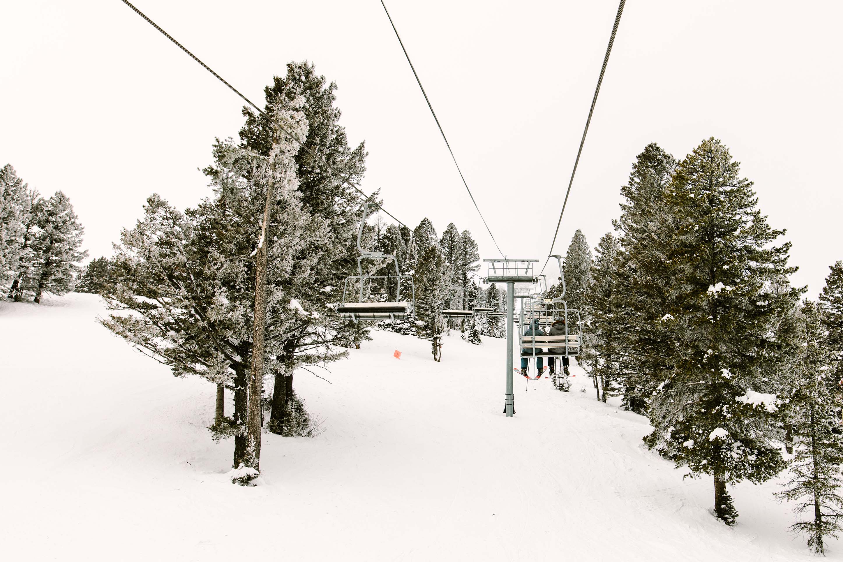 Ski lifts at bridger bowl