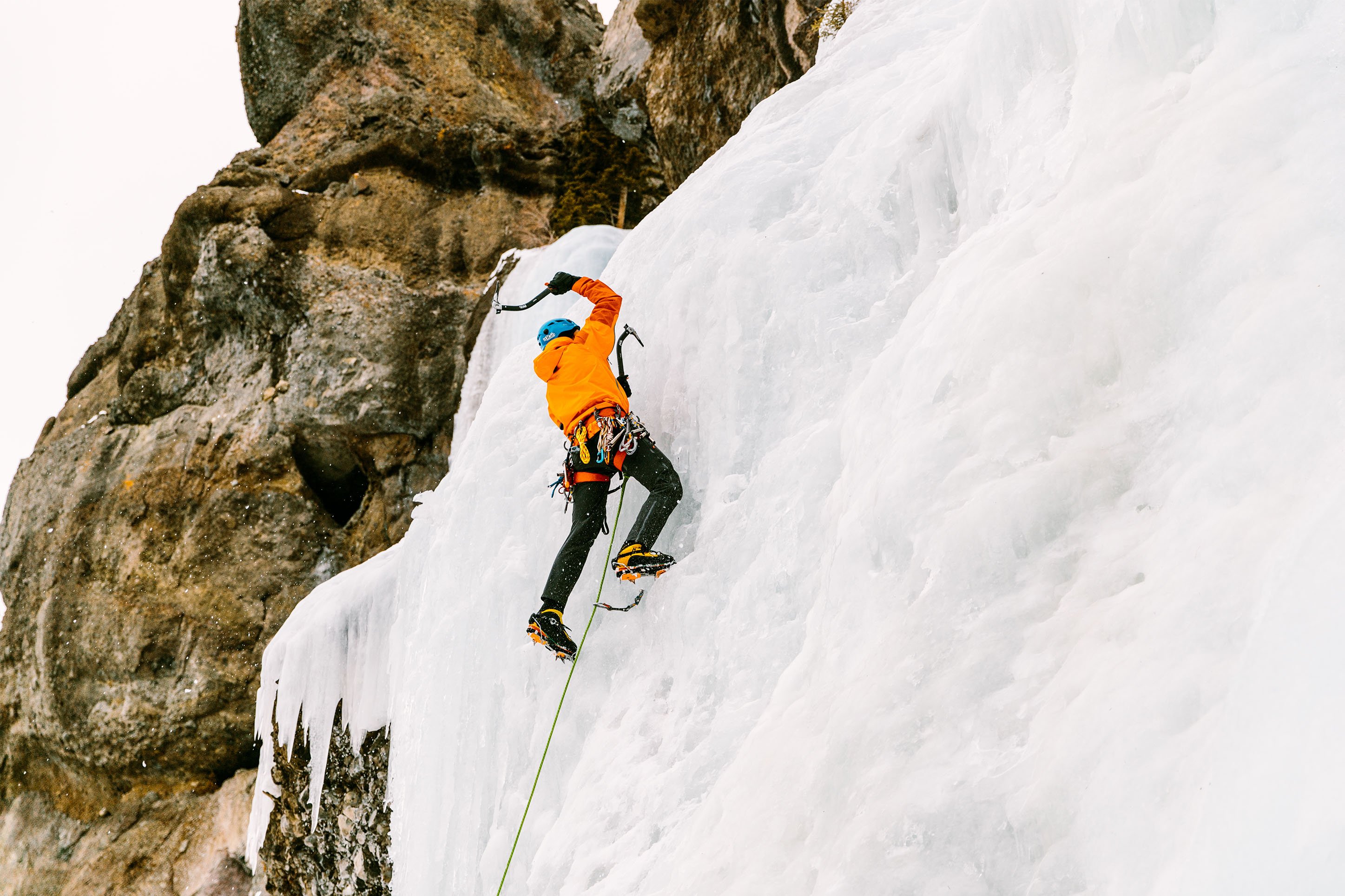 Ice climbing in Hyalite Canyon, Bozeman, Montana