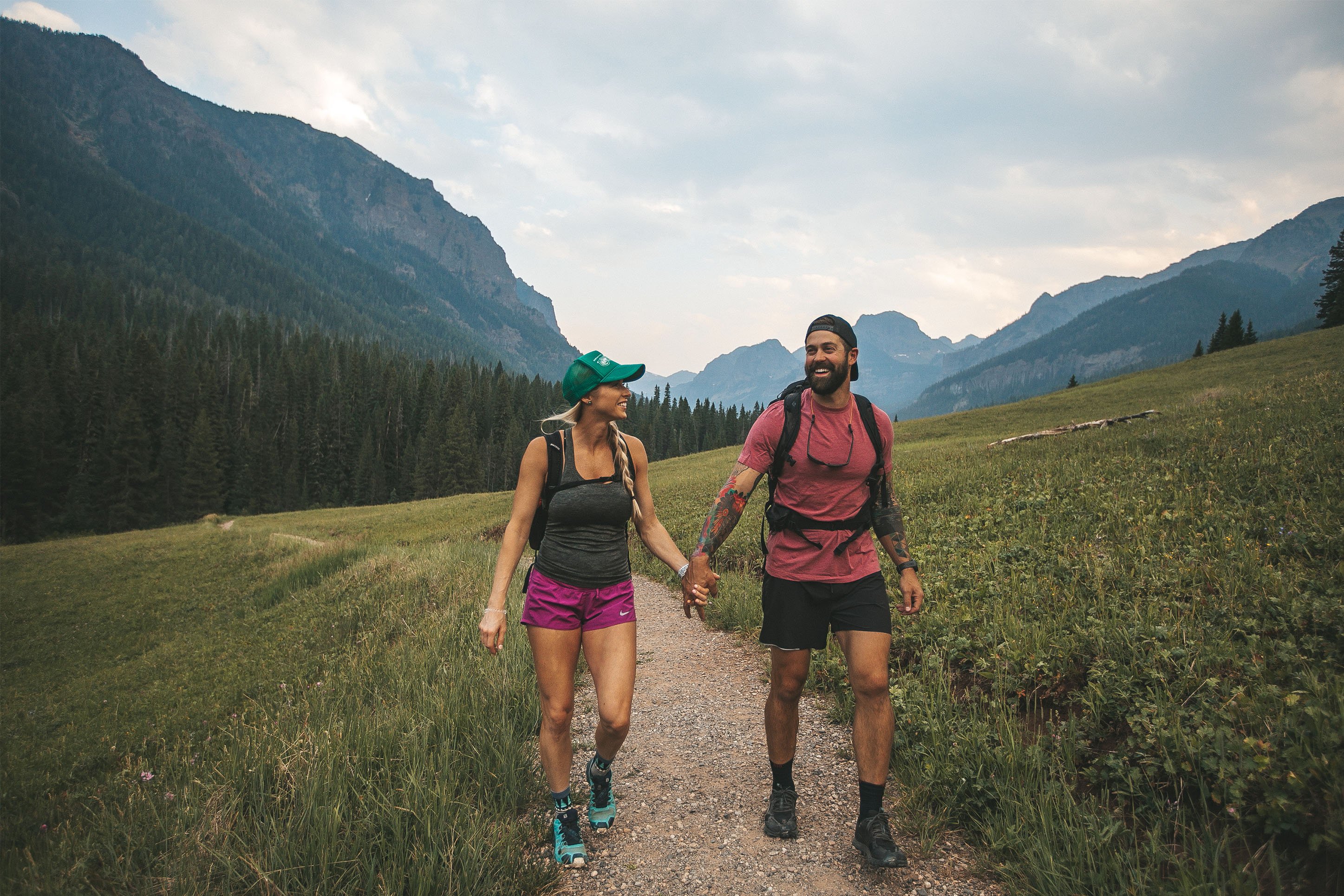 Couple on a hiking trail