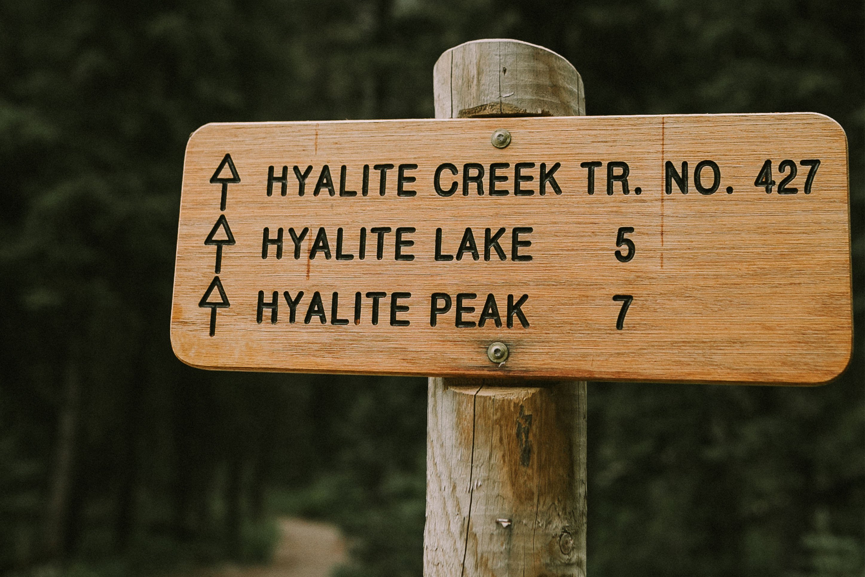 Trail sign to Hyalite Peak