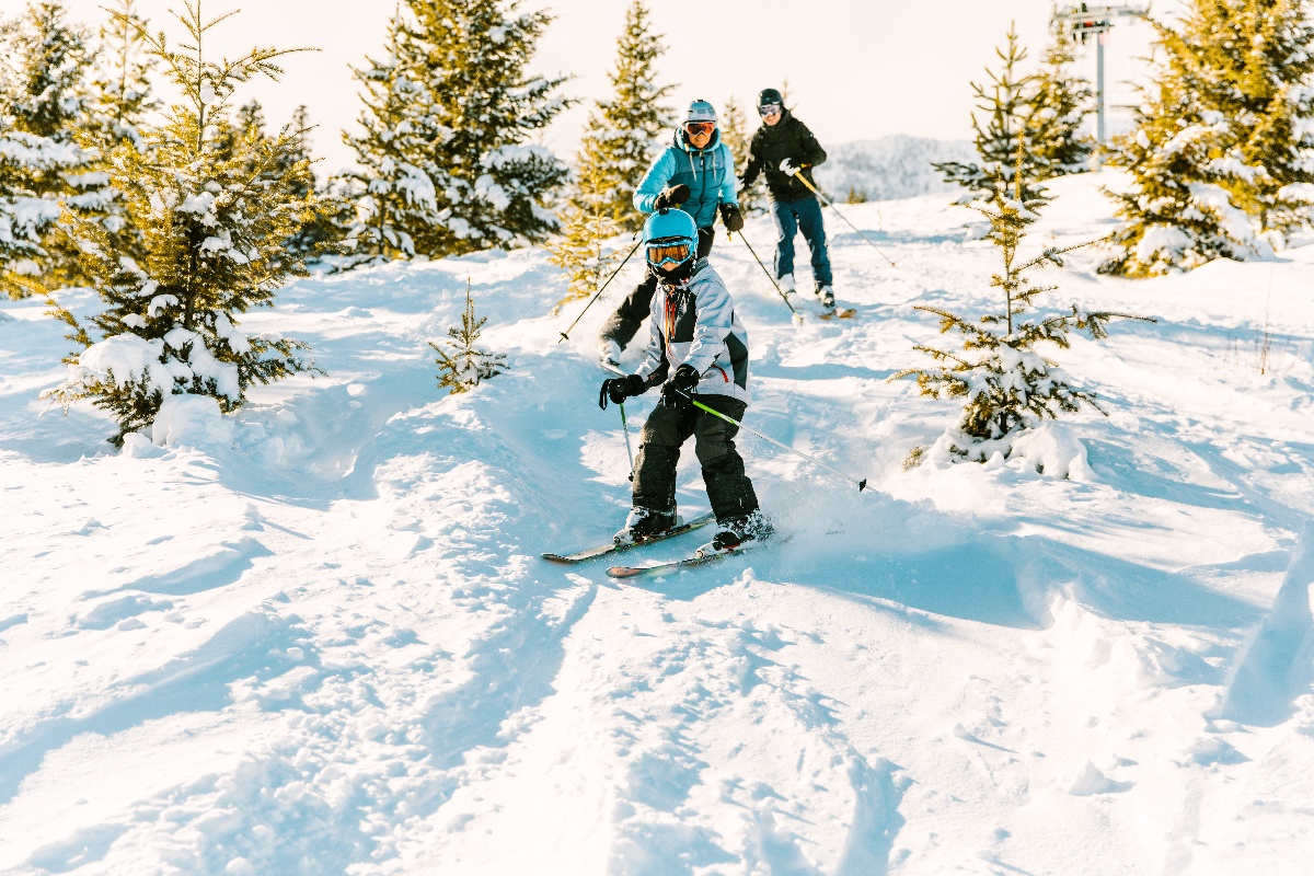 Kids skiing in Bozeman