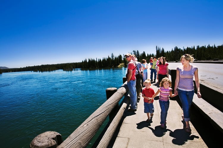Family at Fishing Bridge in Yellowstone