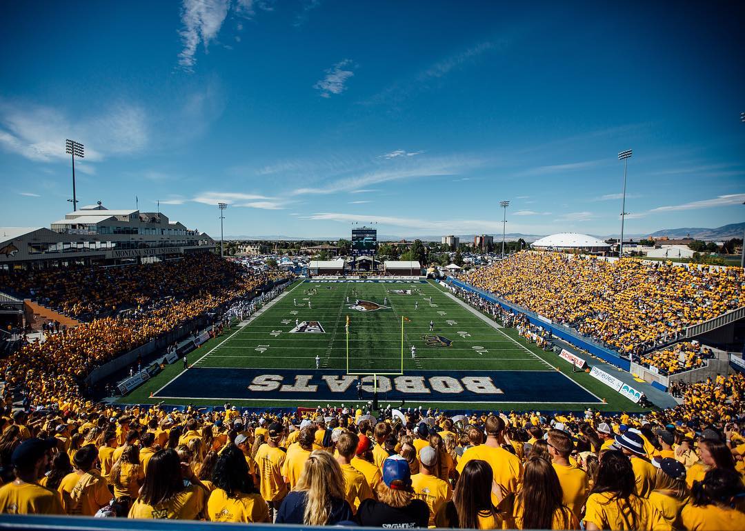 view from the stands at an MSU Bobcats football game