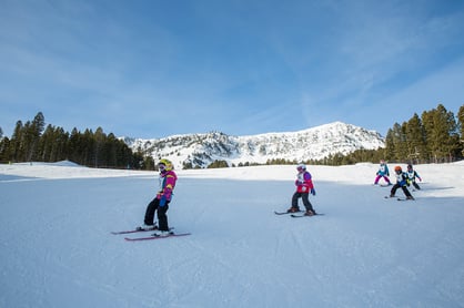 Kids skiing at Bridger Bowl in Bozeman MT