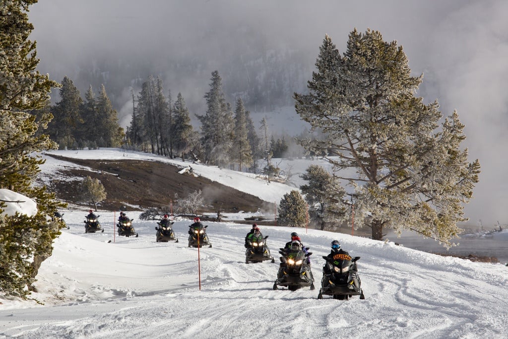 Snowmobiling in Yellowstone