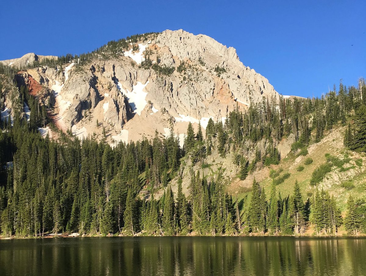 Fairy Lake in the Bridger Mountains with Sacagawea Peak in the background