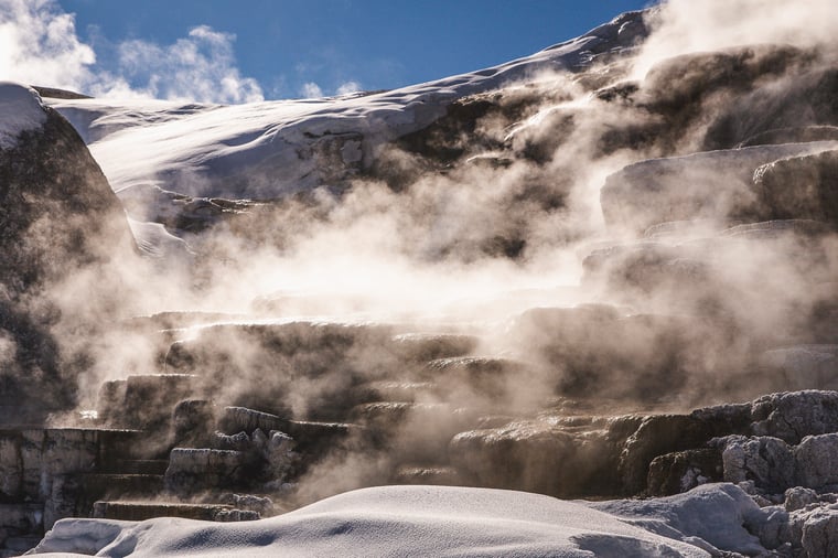 Mammoth Hot Springs in Yellowstone National Park