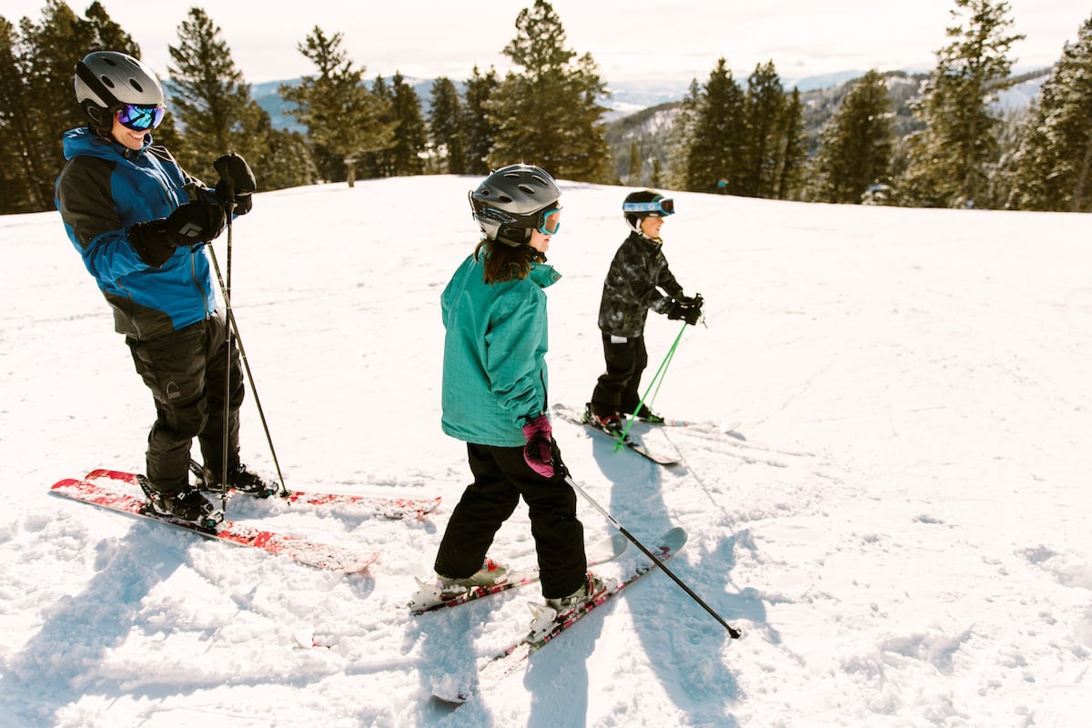 Family skiing at Bridger Bowl
