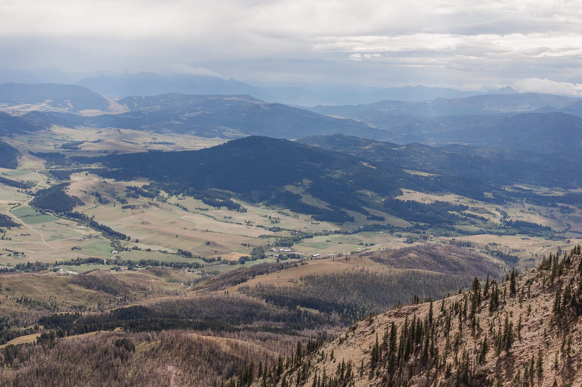 View From Baldy Peak Summit in Bozeman, Montana