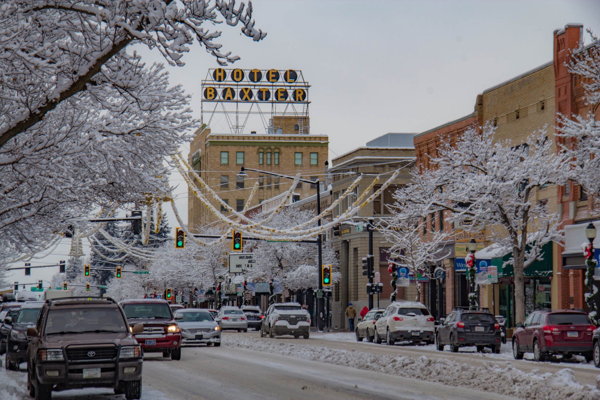 downtown Bozeman in the winter